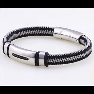 Men's Bracelet in Nylon and Stainless Steel